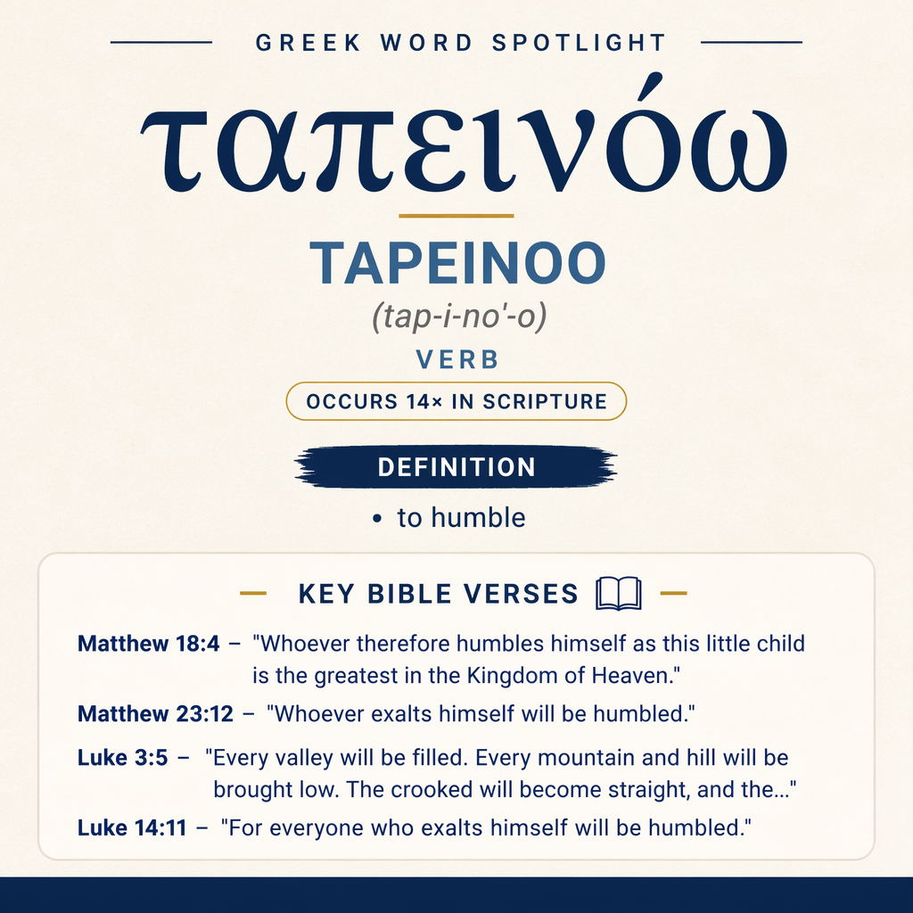 Exploring the Meaning of Tapeinoo in Greek statistics