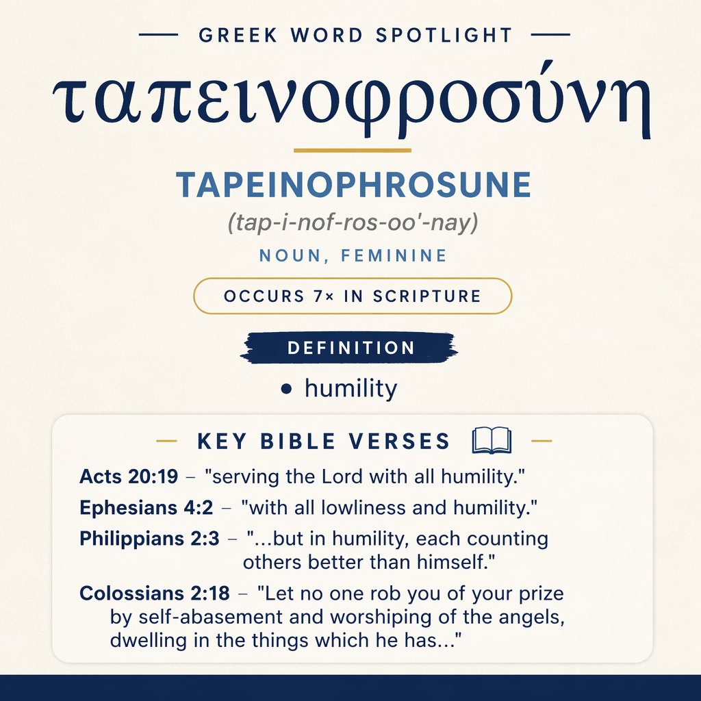 Exploring the Meaning of Tapeinophrosune in Greek statistics