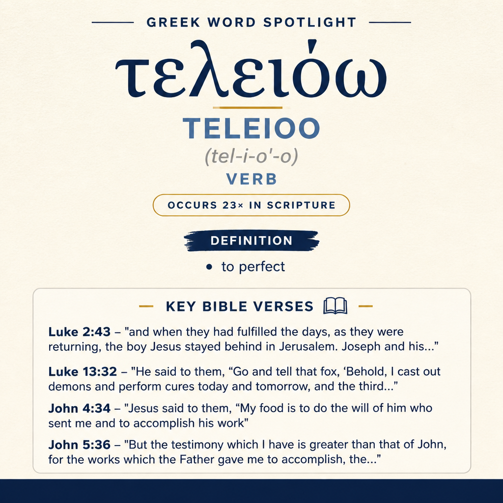 Exploring the Meaning of Teleioo in Greek statistics