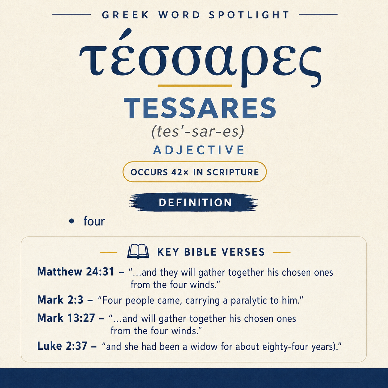 Exploring the Meaning of Tessares in Greek statistics