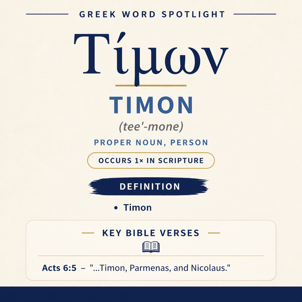 Exploring the Meaning of Timon in Greek statistics