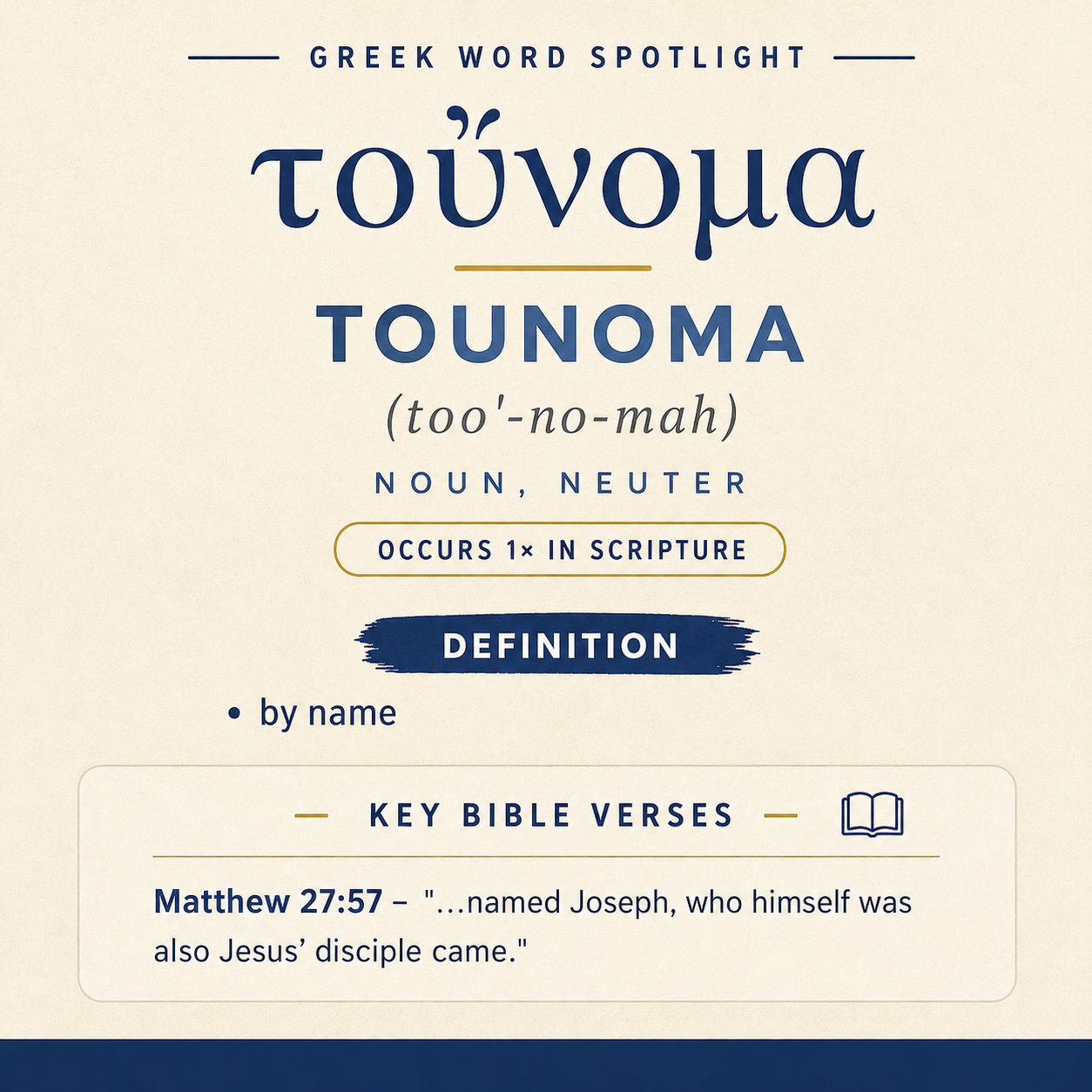 Exploring the Meaning of Tounoma in Greek statistics