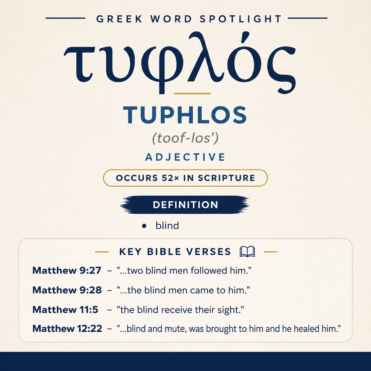 Exploring the Meaning of Tuphlos in Greek statistics