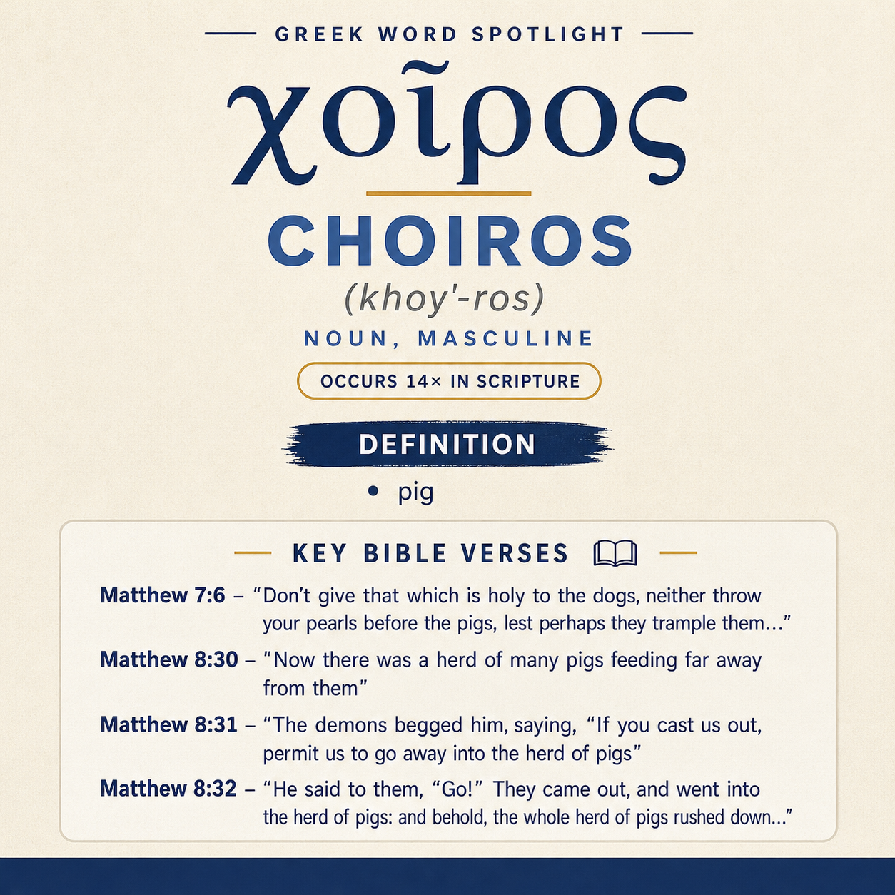 Exploring the Meaning of Choiros in Greek statistics