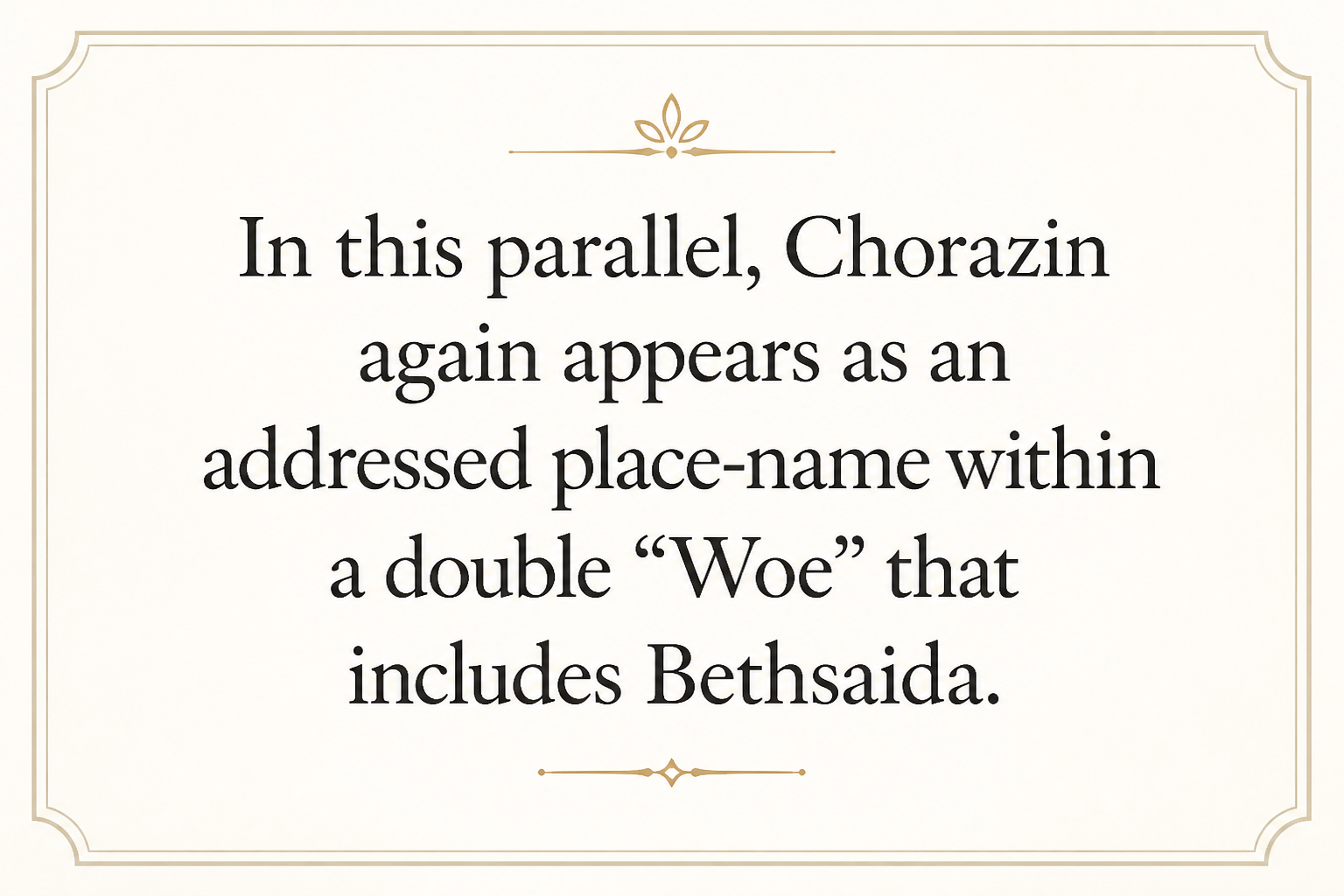 Key insight about Exploring the Meaning of Chorazin in Greek