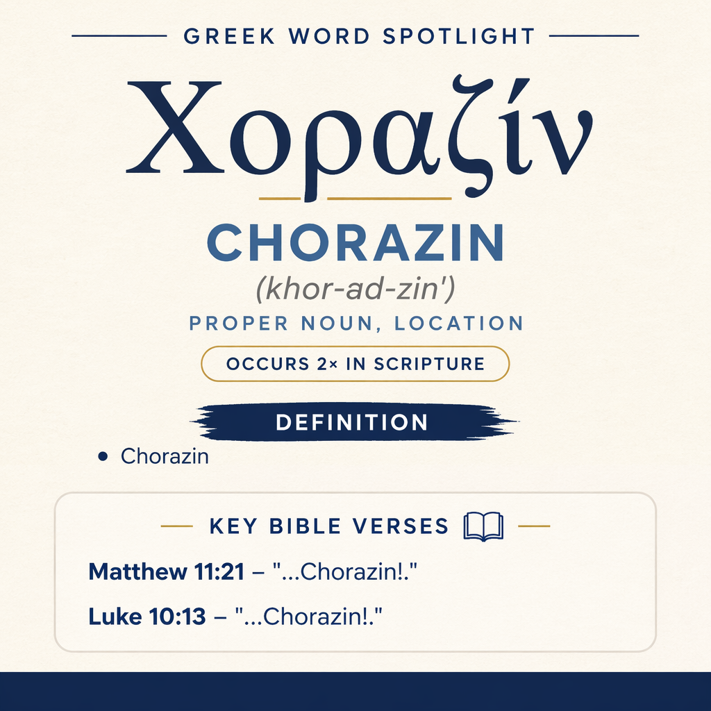 Exploring the Meaning of Chorazin in Greek statistics