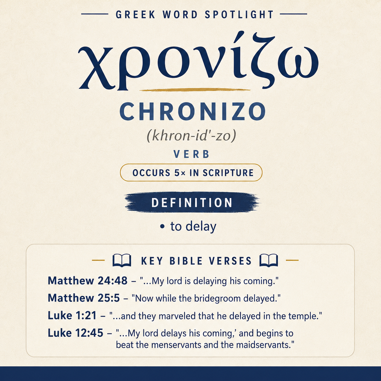 Exploring the Meaning of Chronizo in Greek statistics