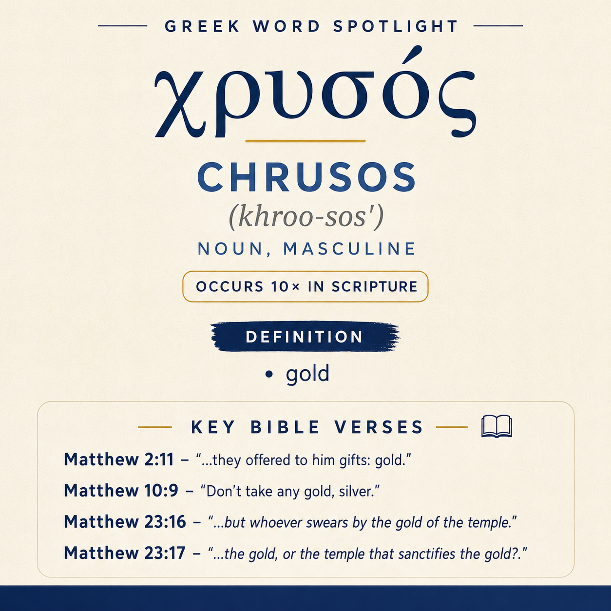 Exploring the Meaning of Chrusos in Greek statistics