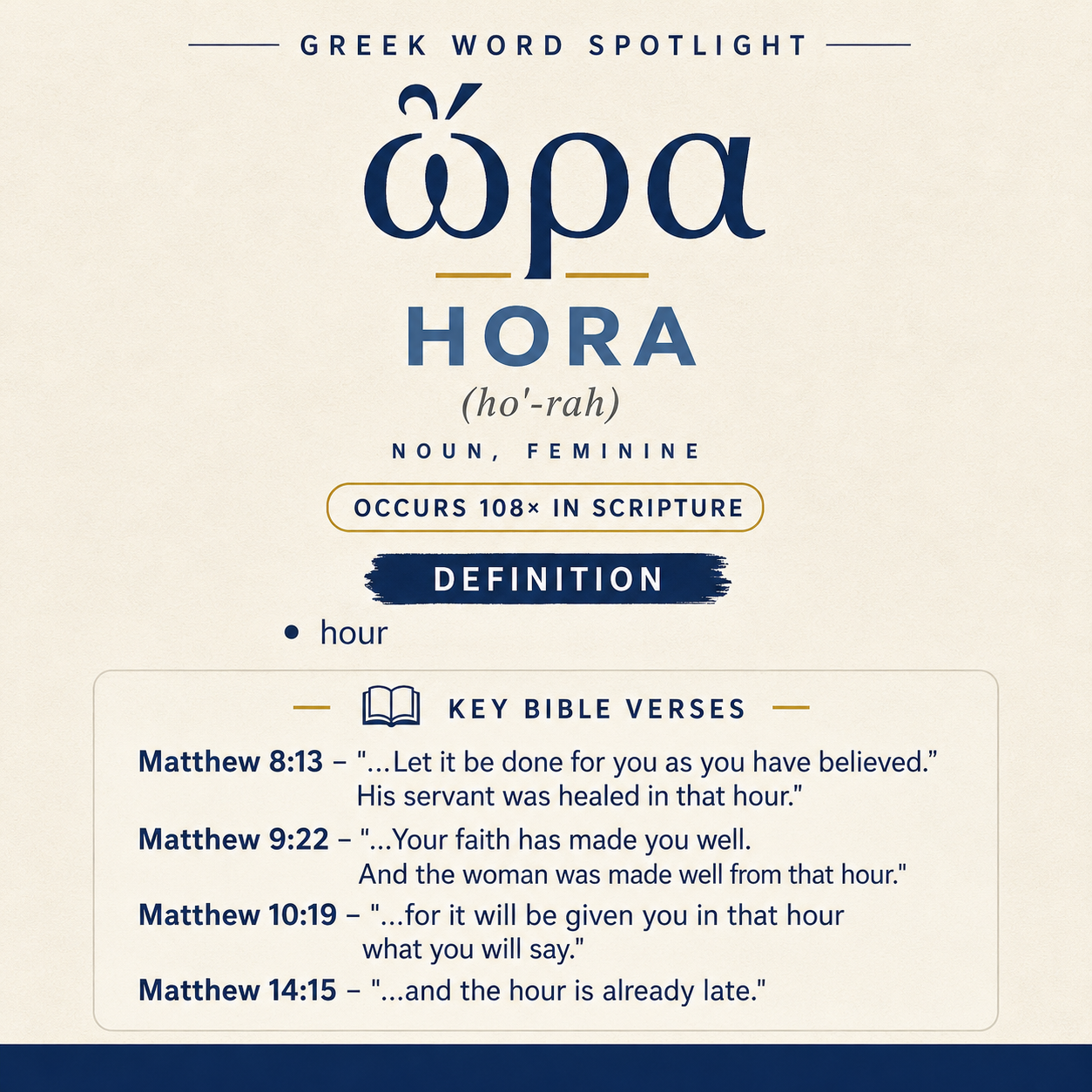 Exploring the Meaning of Hora in Greek statistics