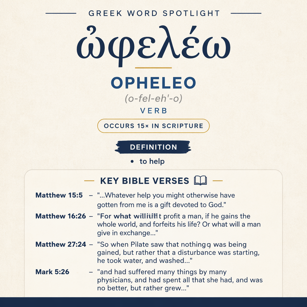 Exploring the Meaning of Opheleo in Greek statistics