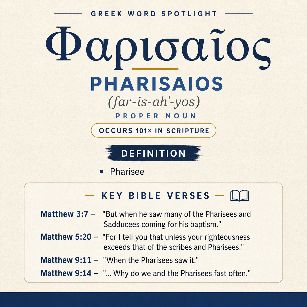 Exploring the Meaning of Pharisaios in Greek statistics