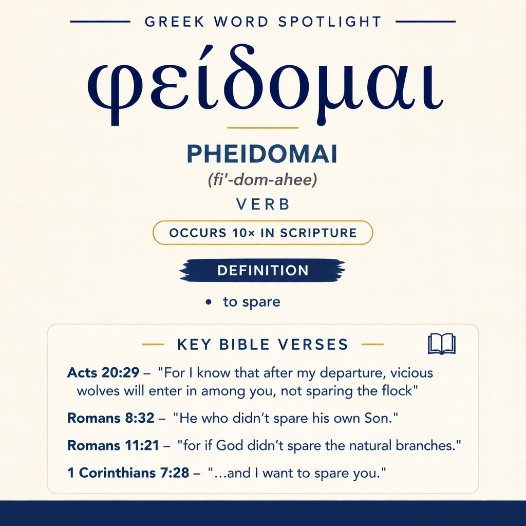 Exploring the Meaning of Pheidomai in Greek statistics