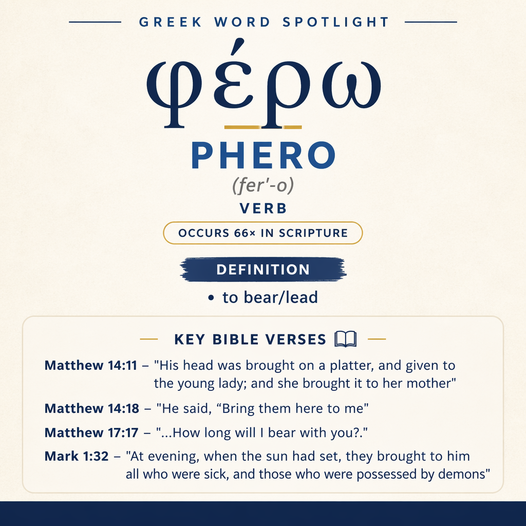 Exploring the Meaning of Phero in Greek statistics