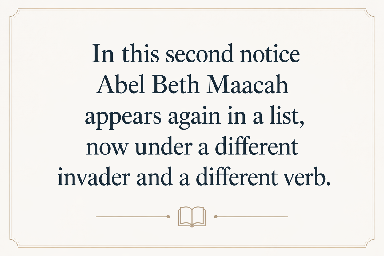 Key insight about Discovering the Meaning of 'Abel Beyth-Ma`akah in Hebrew