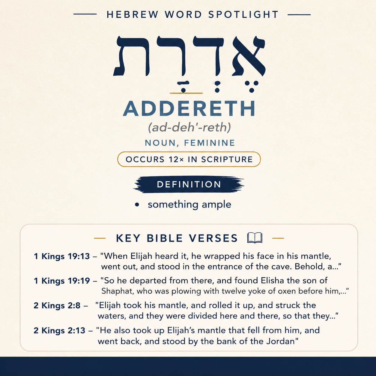 Discovering the Meaning of 'Addereth in Hebrew statistics