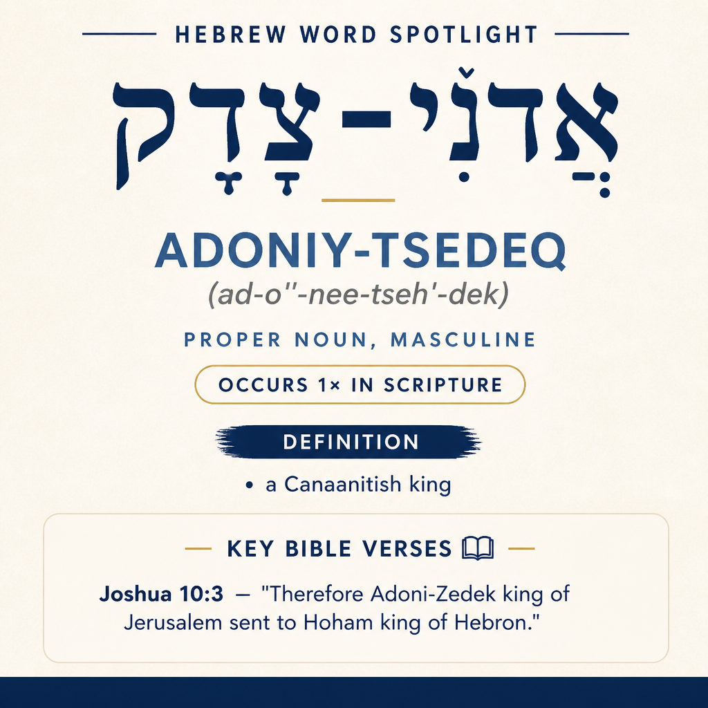 Discovering the Meaning of Adoniy-Tsedeq in Hebrew statistics