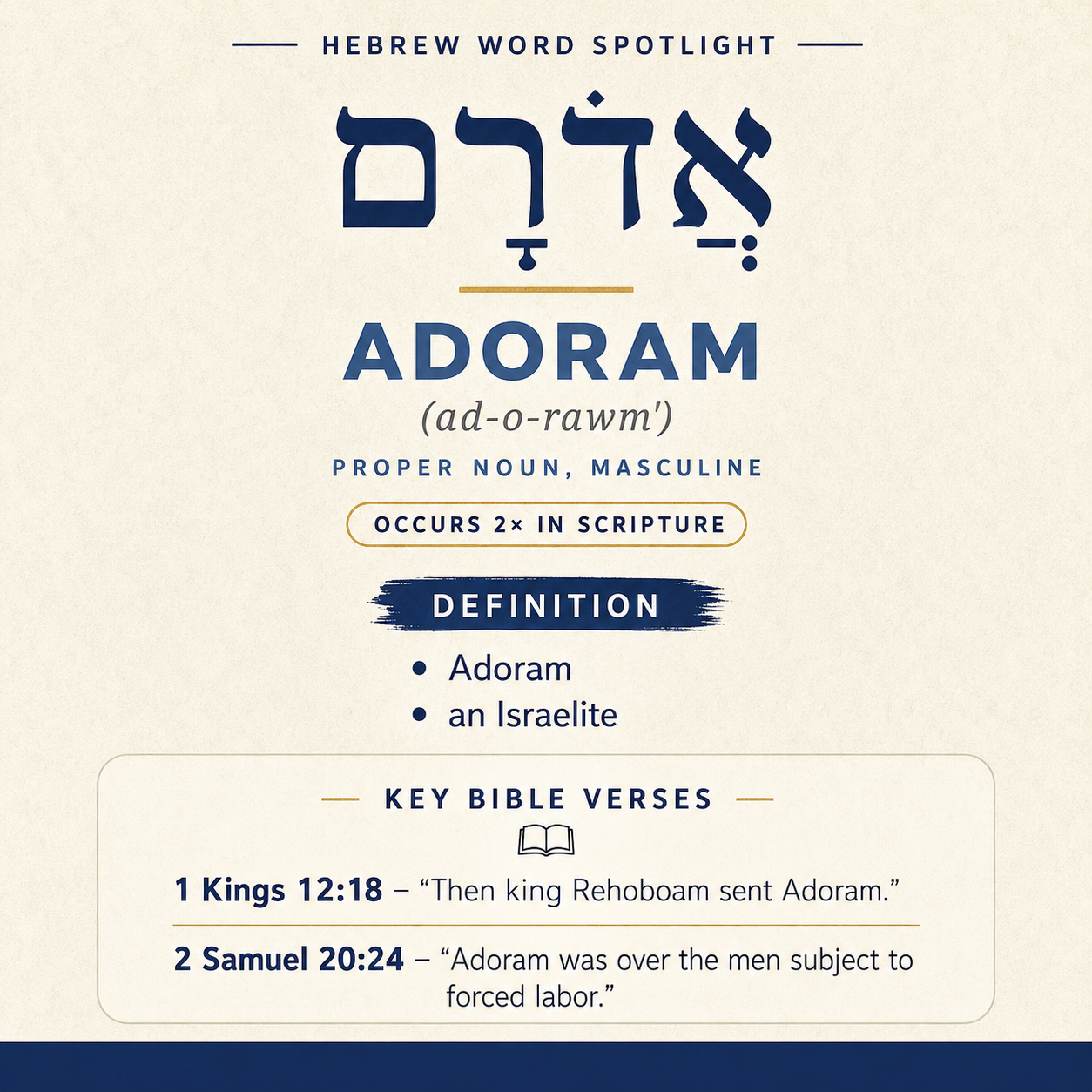 Discovering the Meaning of 'Adoram in Hebrew statistics