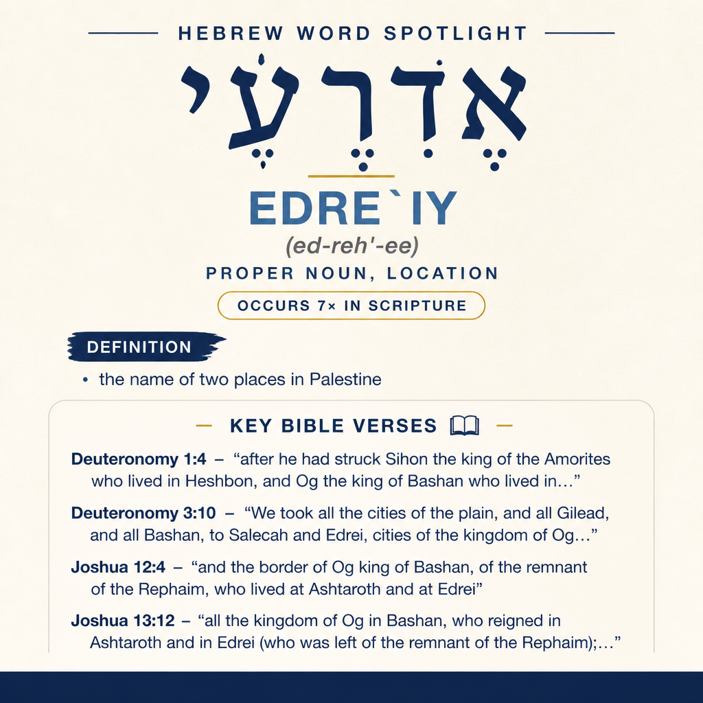 Discovering the Meaning of 'edre`iy in Hebrew statistics