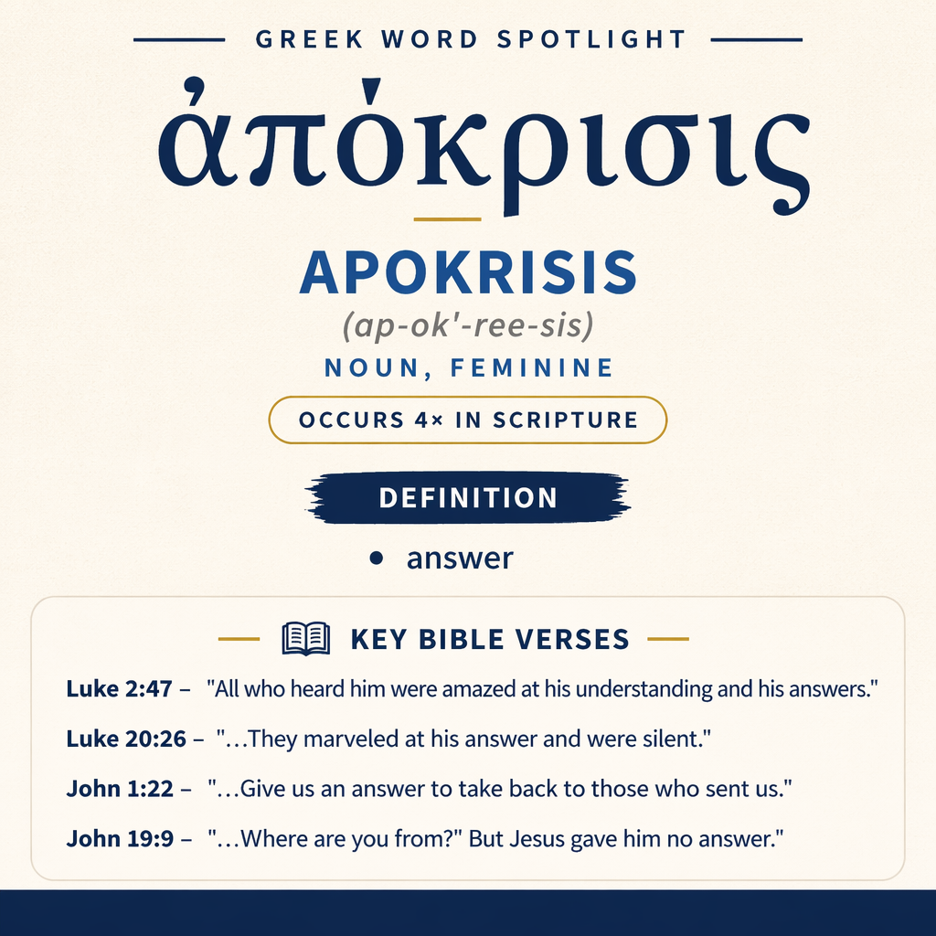 Exploring the Meaning of Apokrisis in Greek statistics