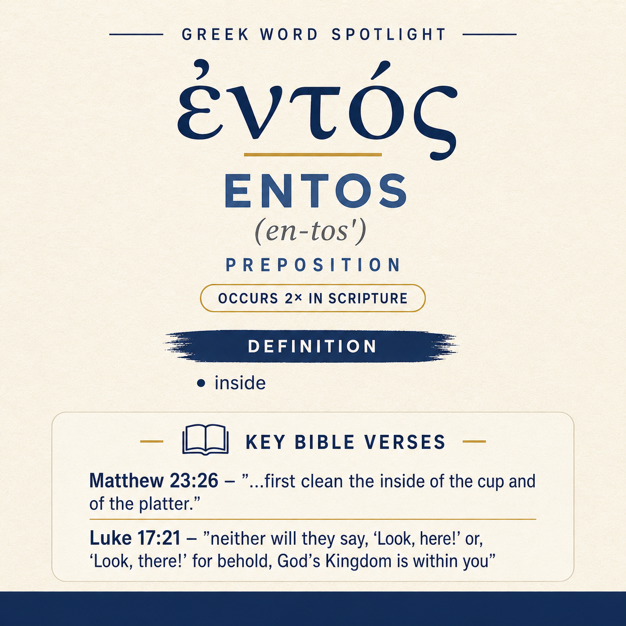 Exploring the Meaning of Entos in Greek statistics
