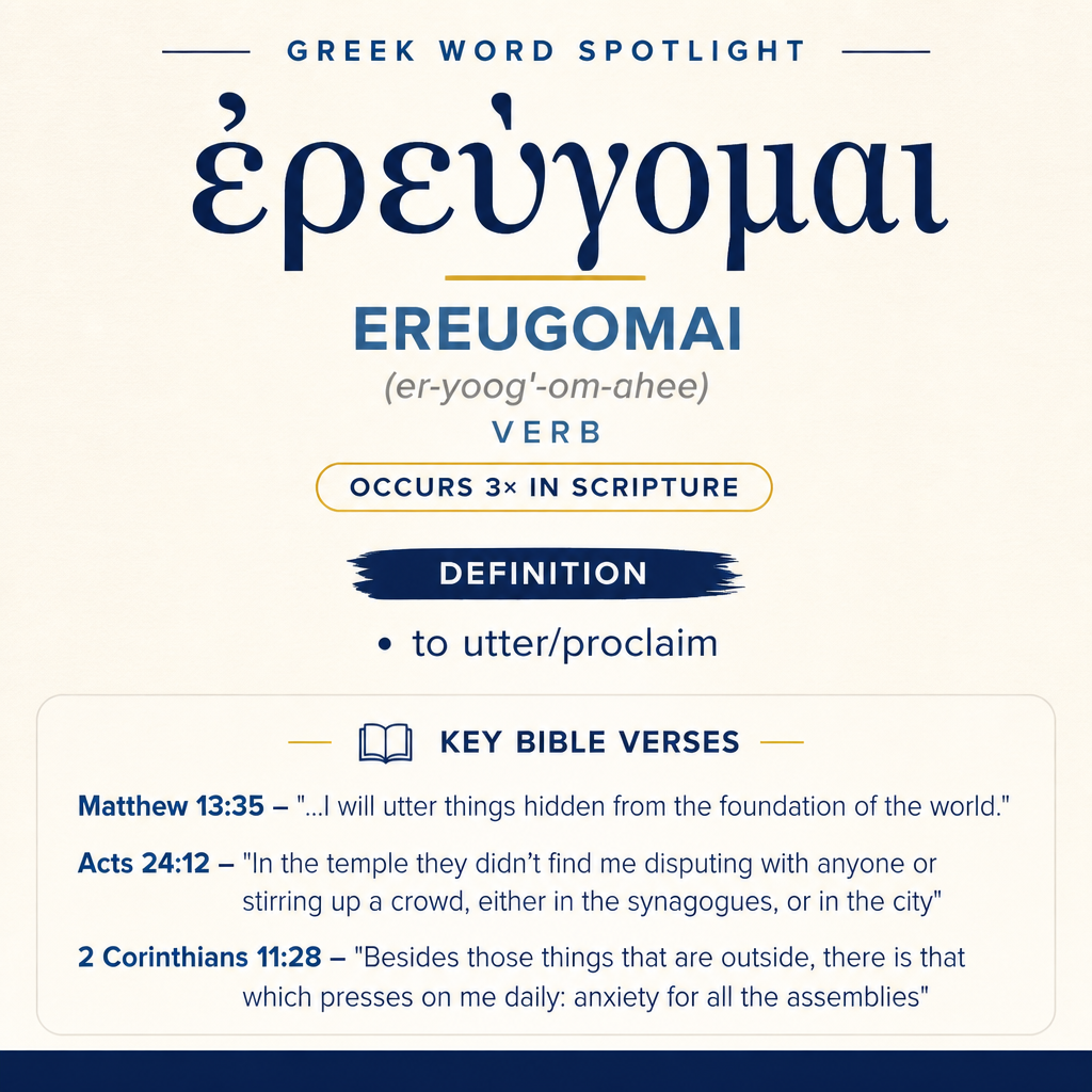 Exploring the Meaning of Ereugomai in Greek statistics