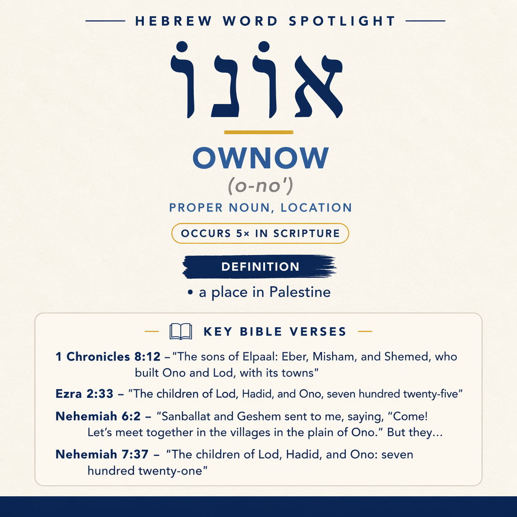 Uncovering the Meaning of 'Ownow in Hebrew statistics