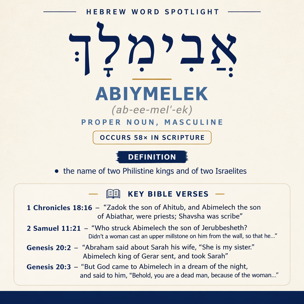 Understanding the Meaning of 'Abiymelek in Hebrew statistics