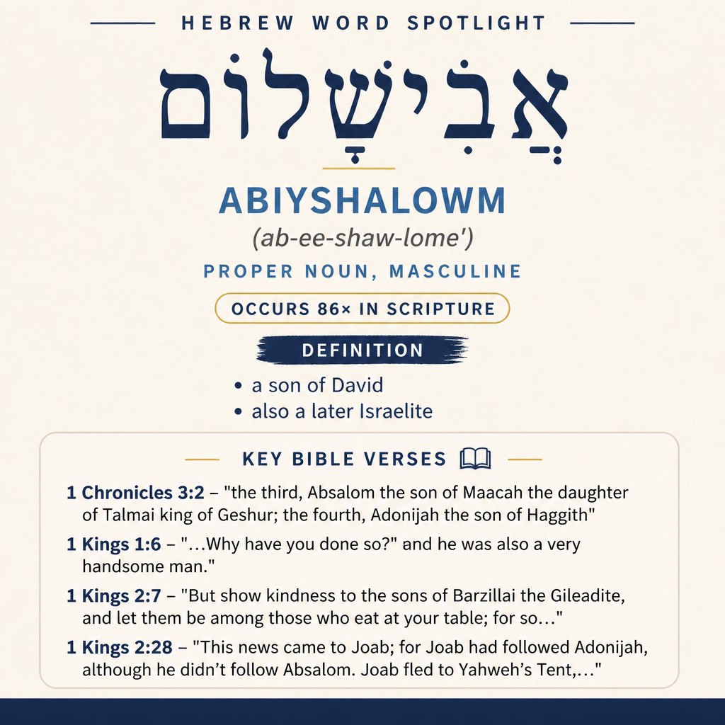 Understanding the Meaning of 'Abiyshalowm in Hebrew statistics
