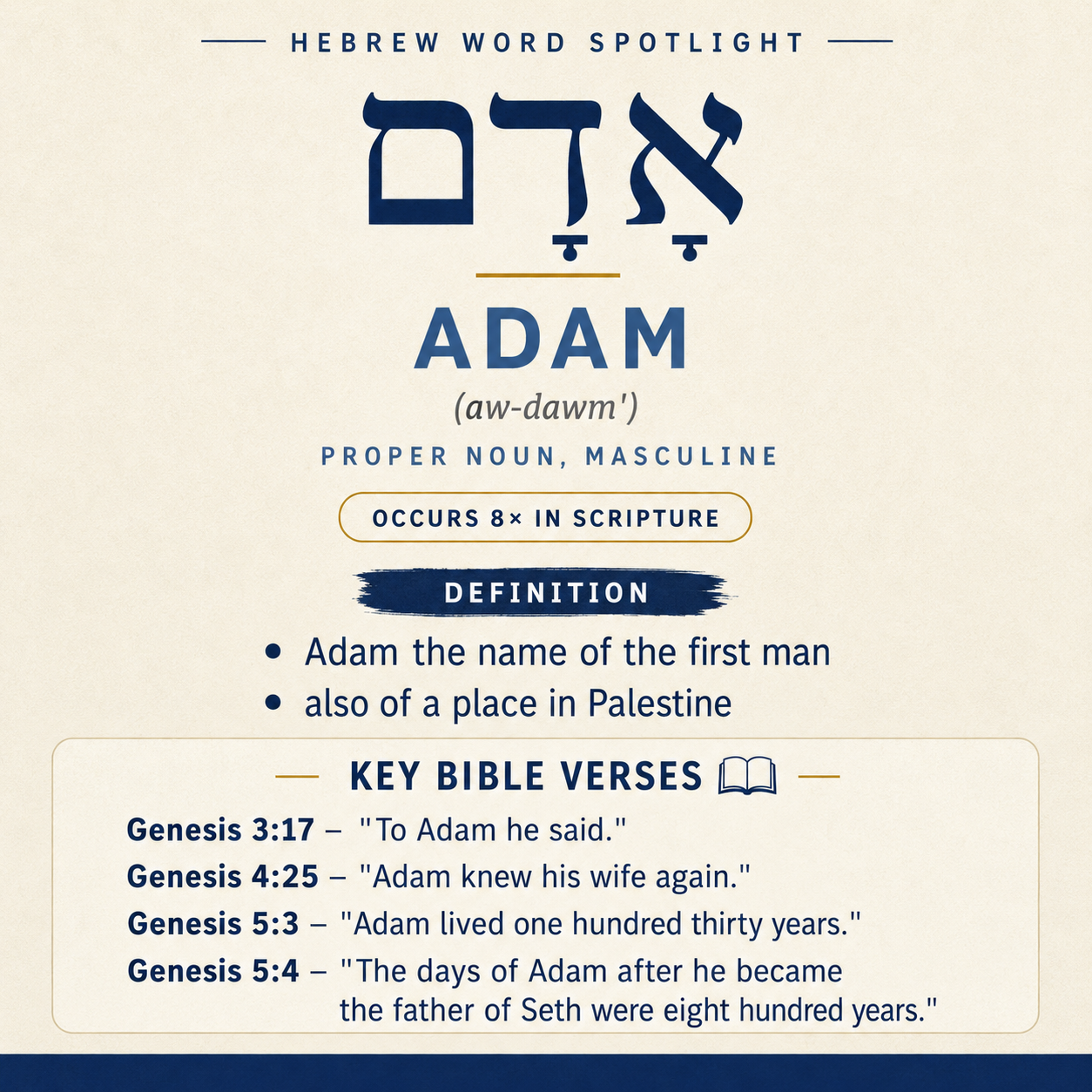 Understanding the Meaning of 'Adam in Hebrew statistics