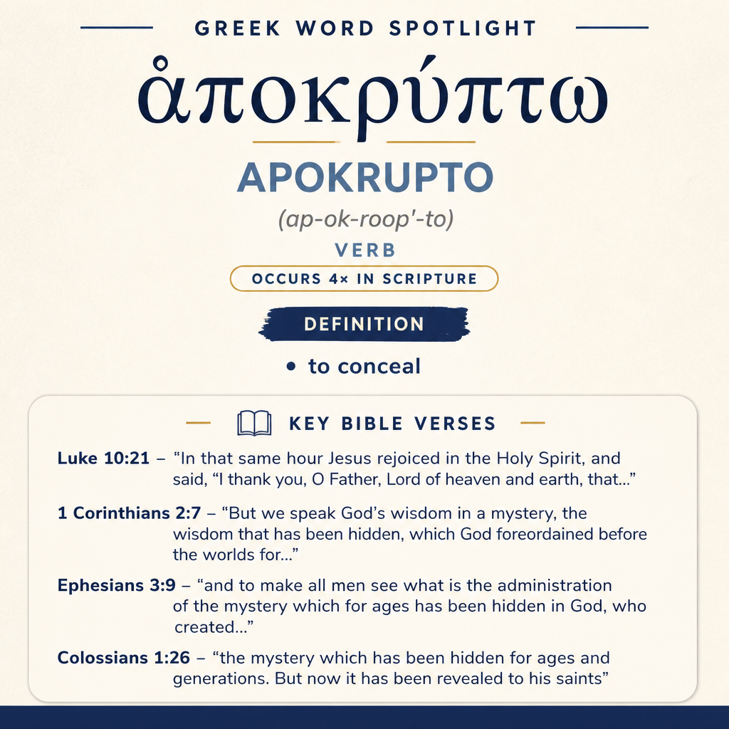 Understanding the Meaning of Apokrupto in Greek statistics