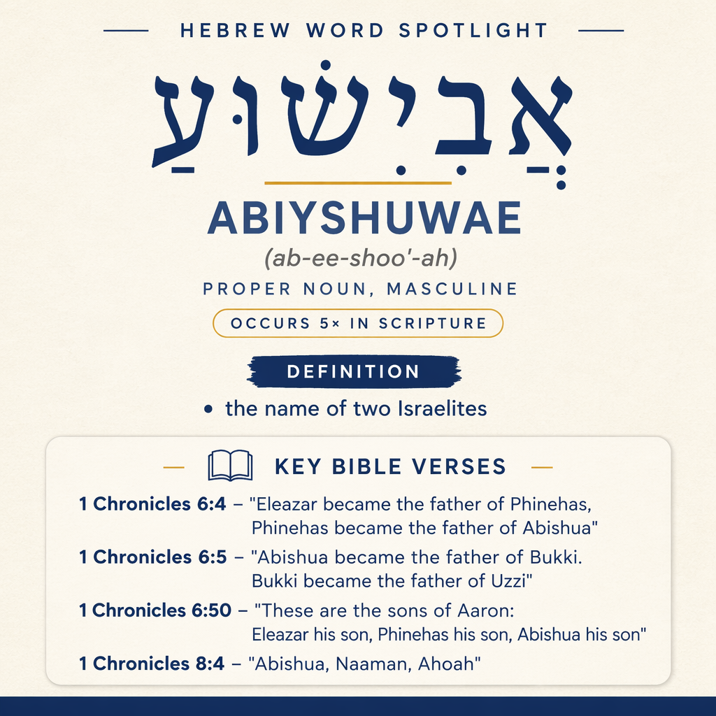 Unpacking the Meaning of 'Abiyshuwae in Hebrew statistics