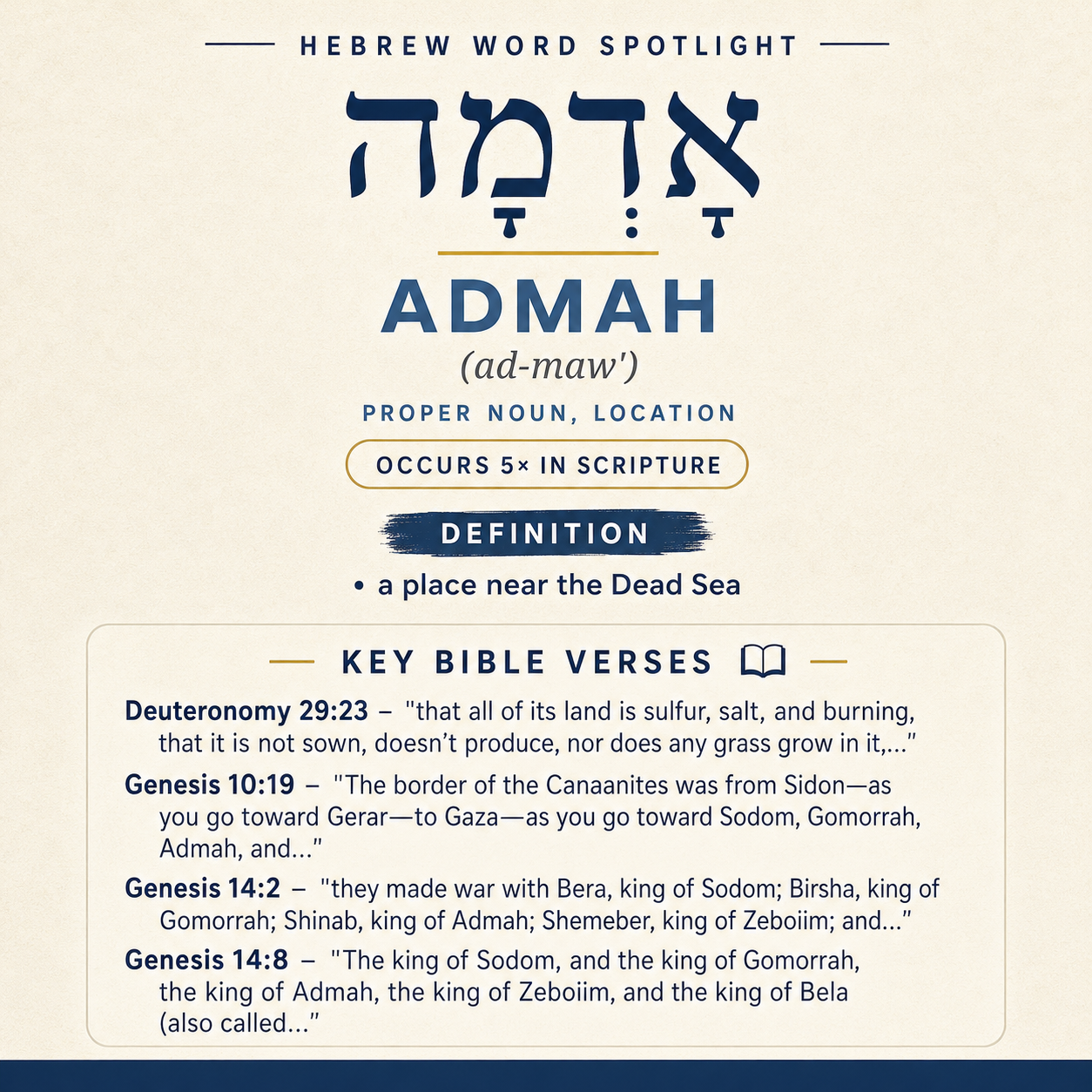 What Does Admah Mean in Hebrew? statistics