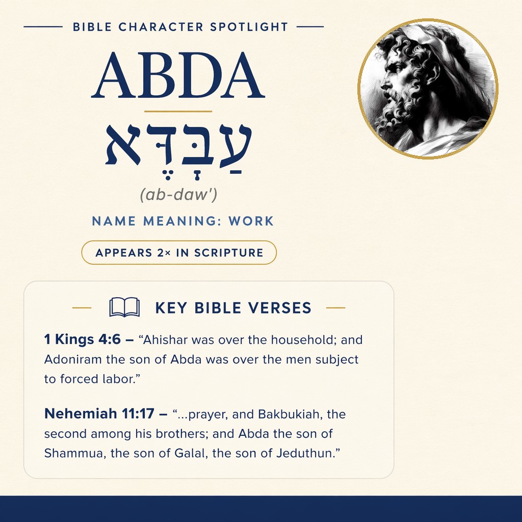 Who was Abda in the bible? - character overview