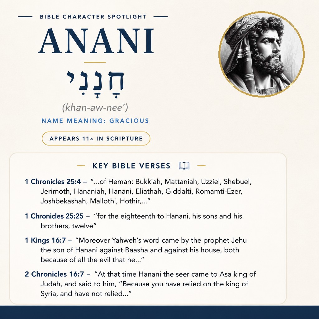 Who was Anani in the bible? - character overview