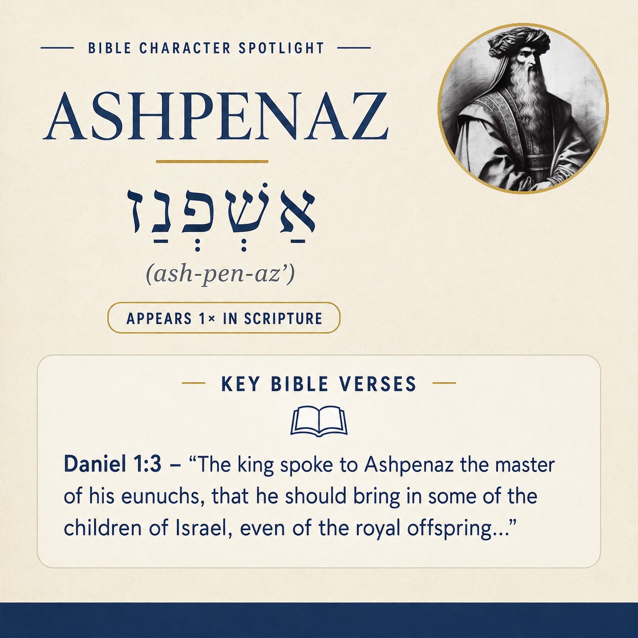 Who was Ashpenaz in the bible? - character overview