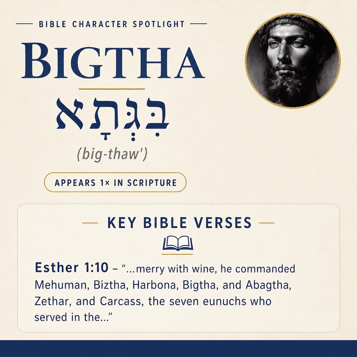 Who was Bigtha in the bible? - character overview
