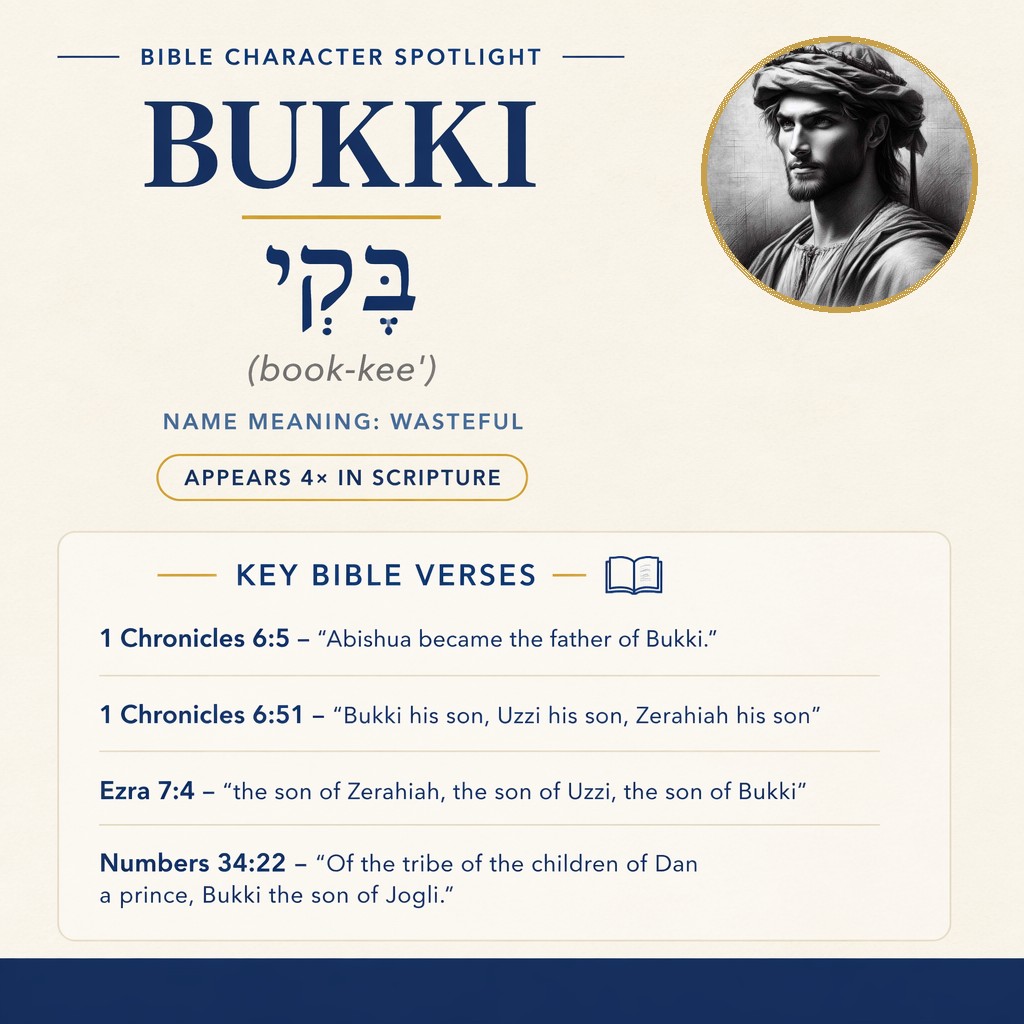 Who was Bukki in the bible? - character overview