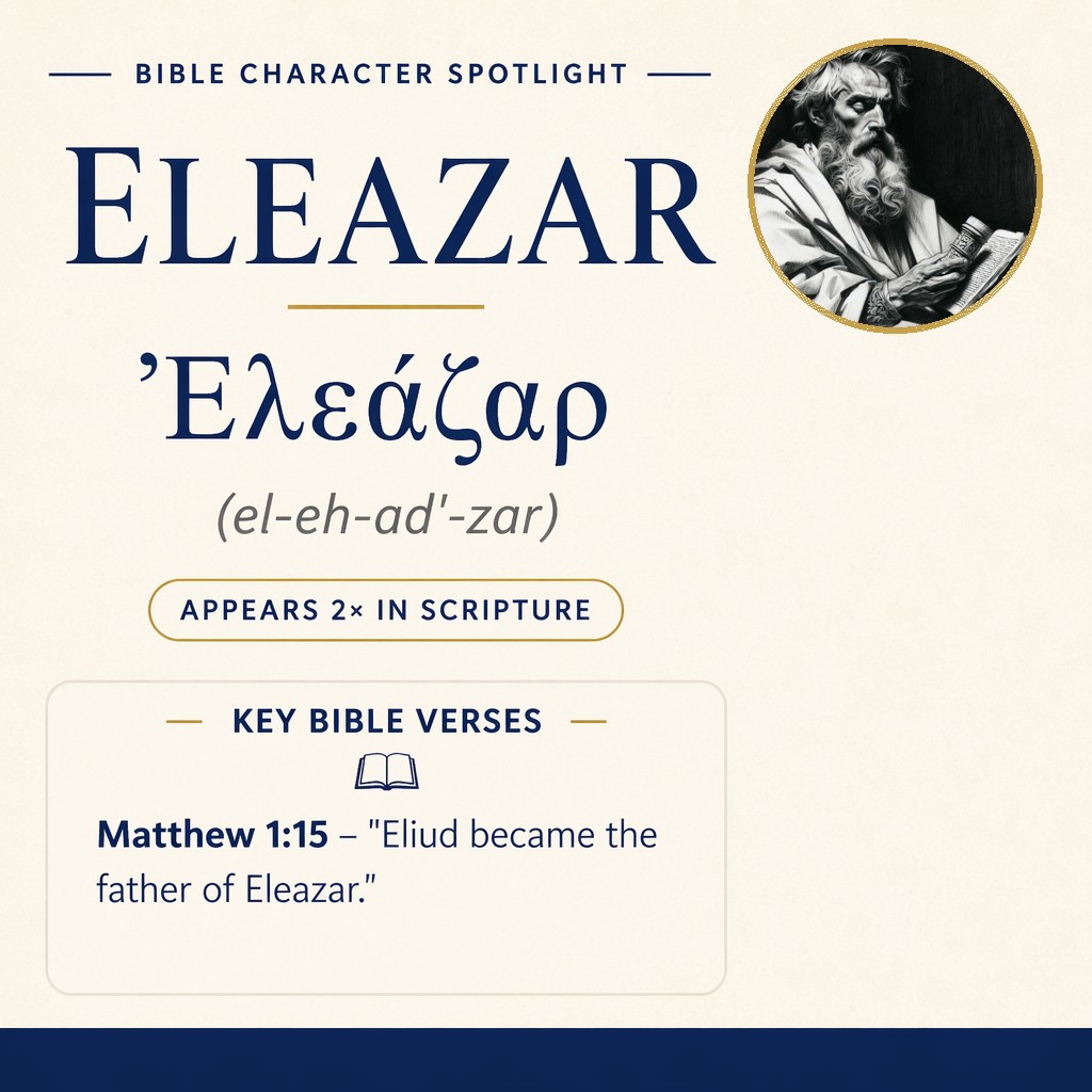 Who was Eleazar in the bible? - character overview