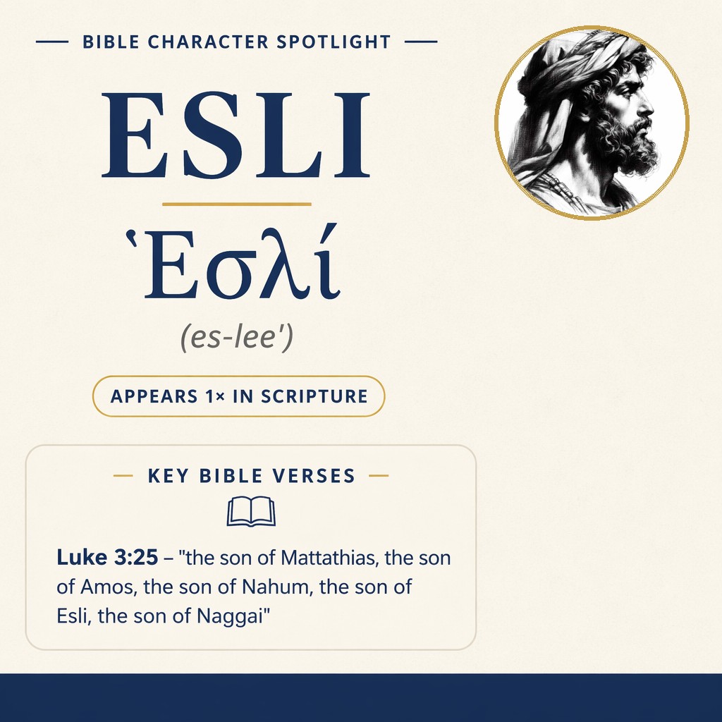 Who was Esli in the bible? - character overview