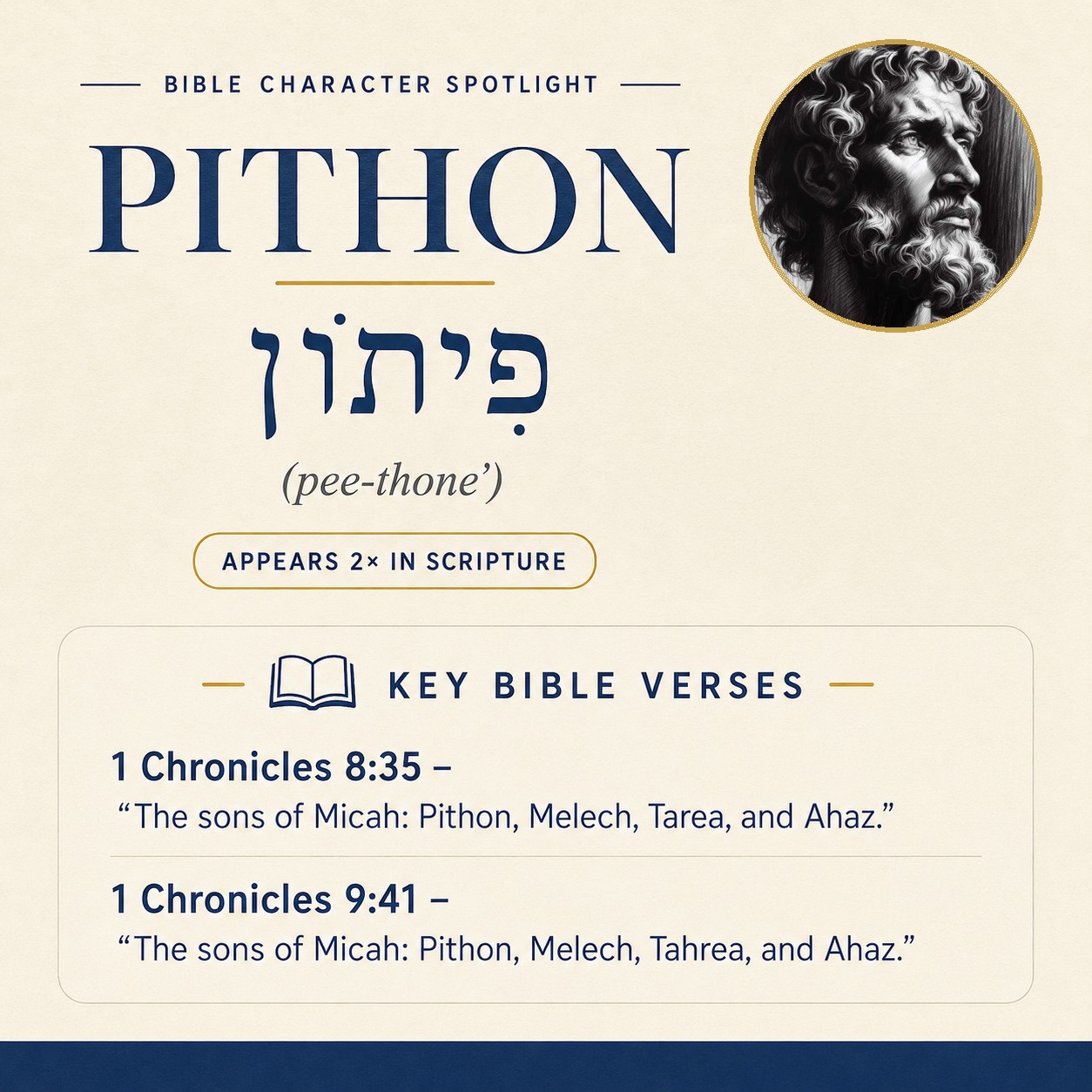 Who was Pithon in the bible? - character overview