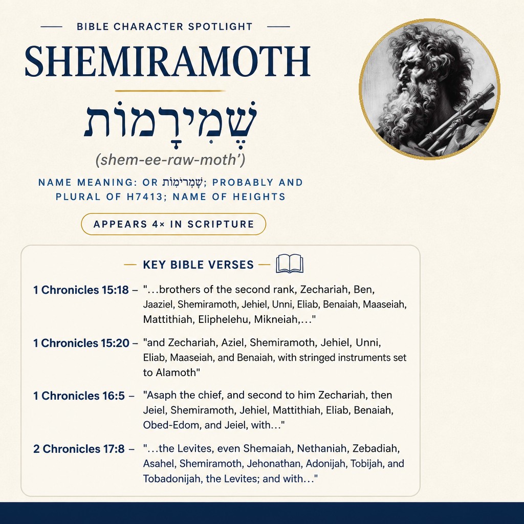Who was Shemiramoth in the bible? - character overview
