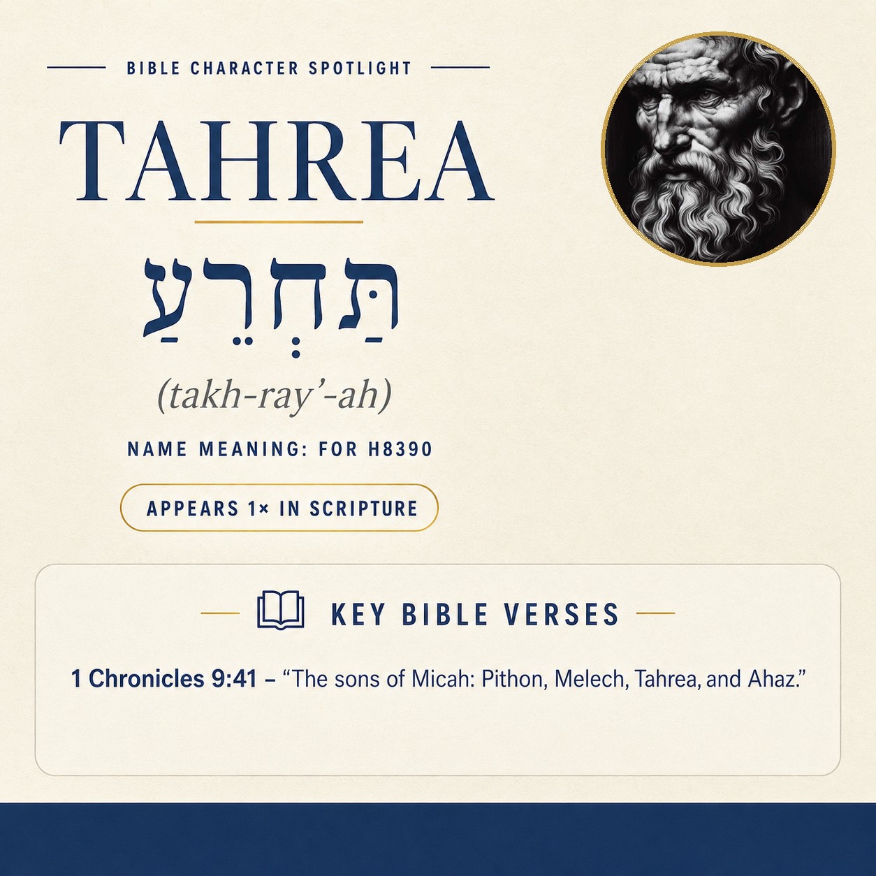 Who was Tahrea in the bible? - character overview