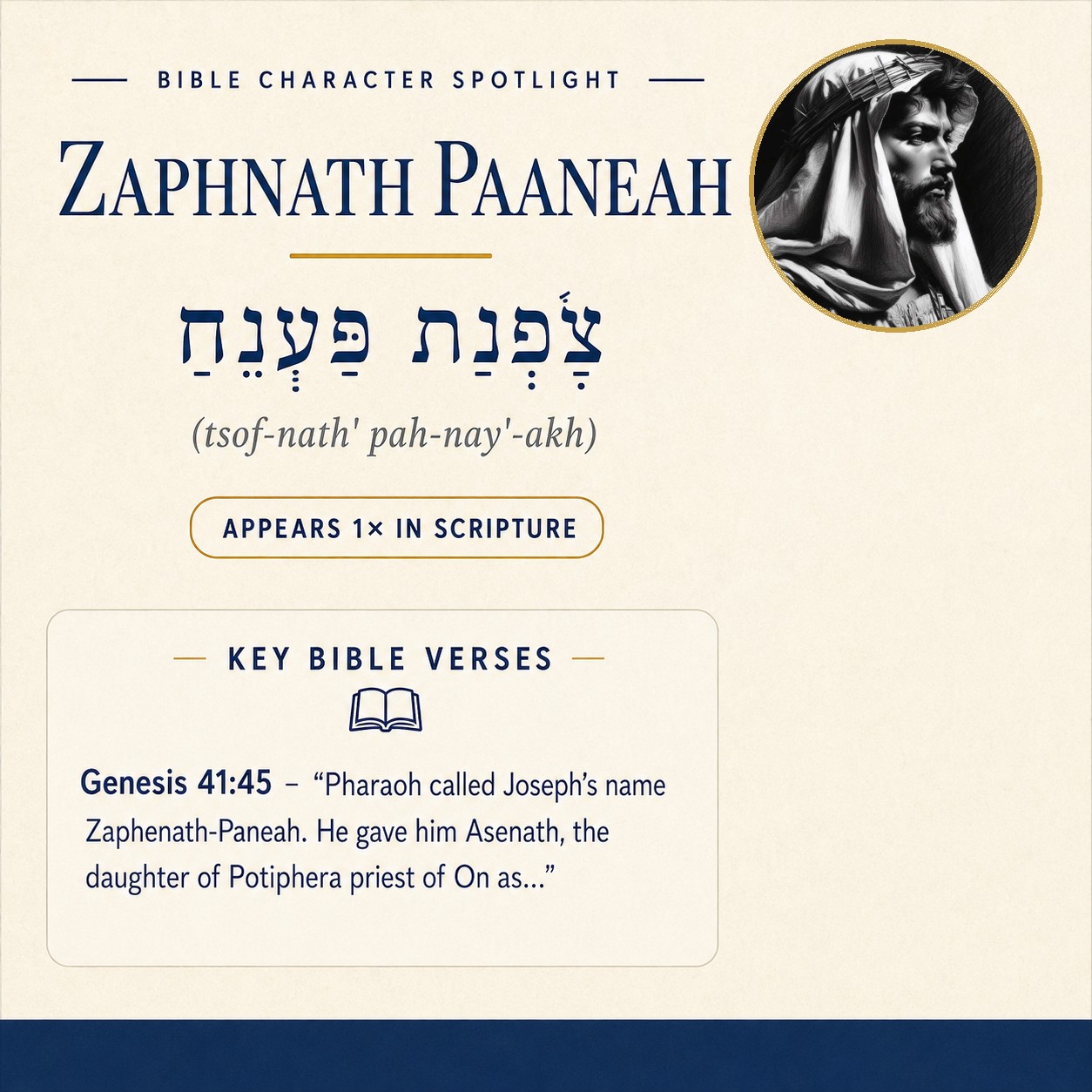 Who was Zaphnath-Paaneah in the bible? - character overview