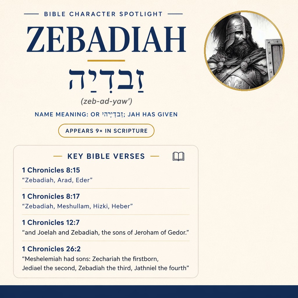 Who was Zebadiah in the bible? - character overview
