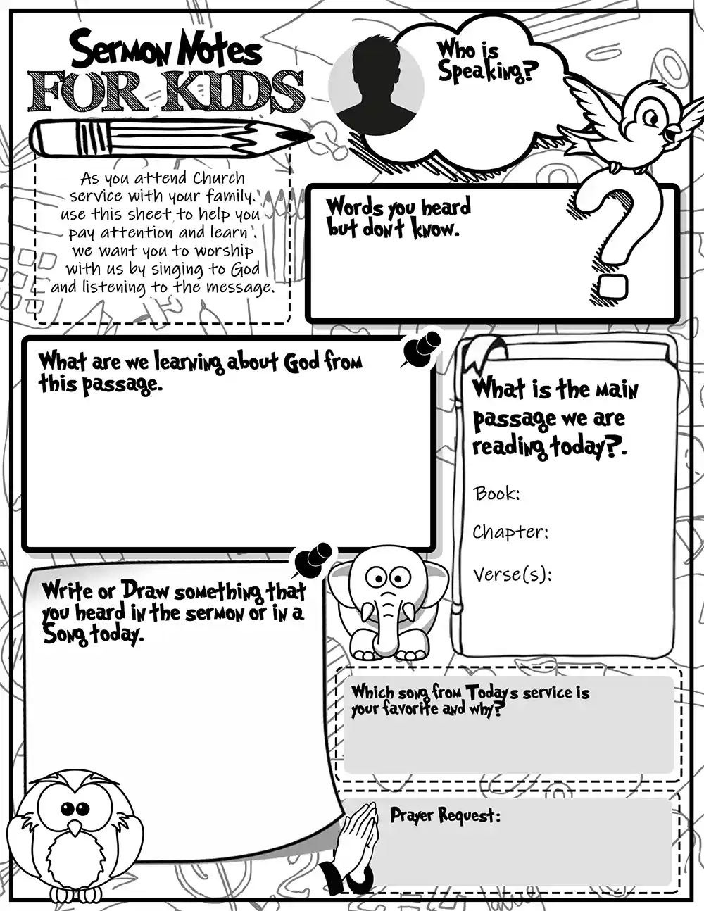 Sermon Notes Sheets for Kids Free Sheet 10 by Ministry Voice