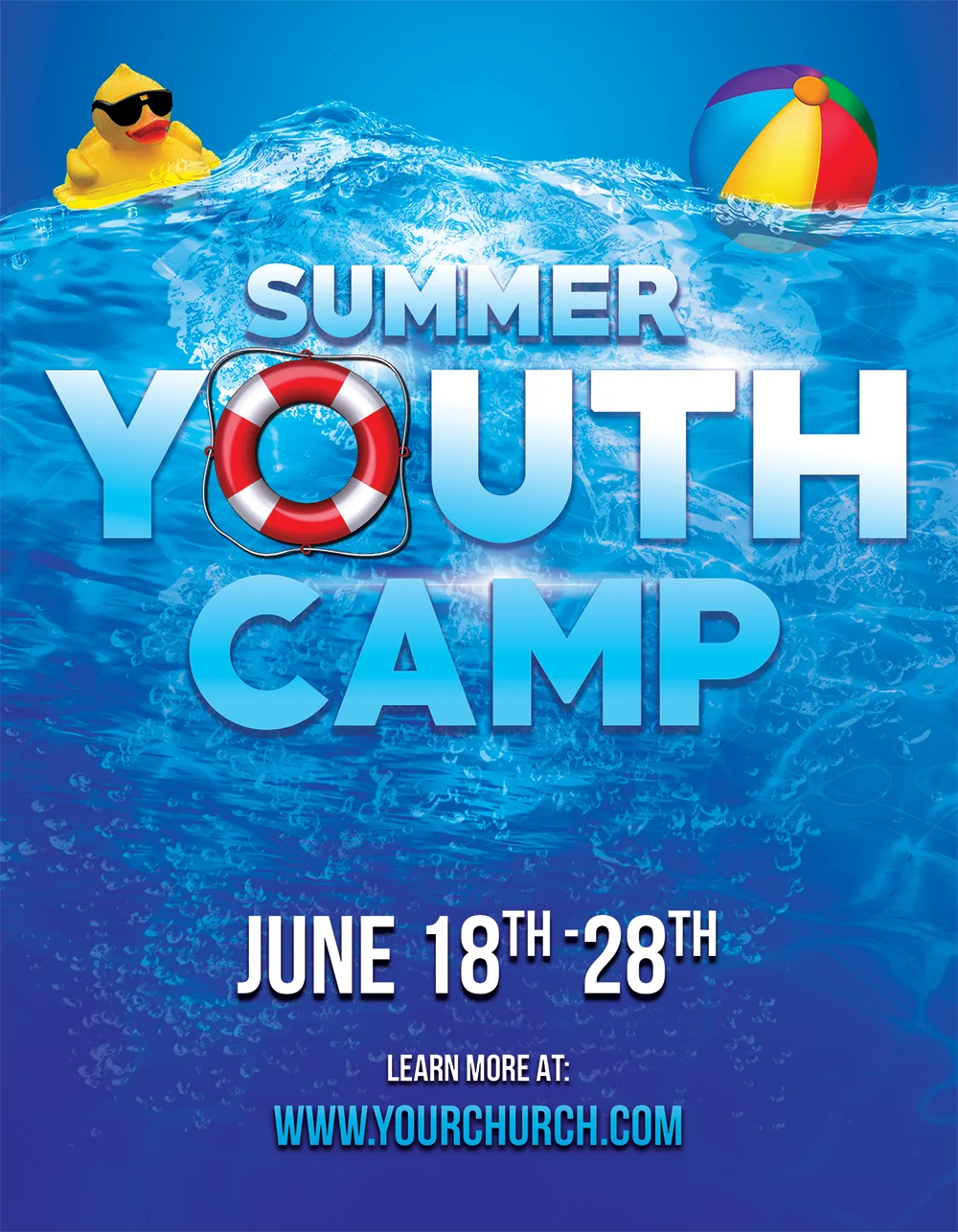 Folleto gratuito de la iglesia: campamento juvenil de verano por Ministry Voice