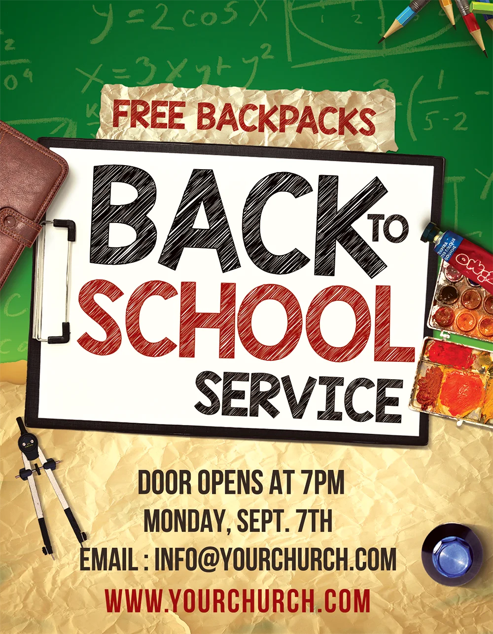 Free Church Flyer – Back-to-School Service by Ministry Voice