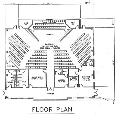 Plan piętra kościoła M2 autorstwa Ministry Voice