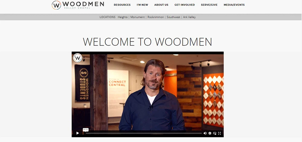Woodmen Valley Church - Miglior design del sito web di una chiesa moderna di Ministry Voice