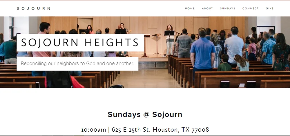 Sojourn Heights - Cel mai bun design de site web pentru biserică modernă de către Ministry Voice